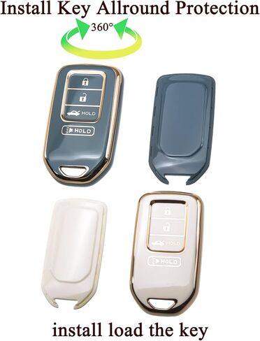 2PCS for Honda Key Fob Cover 4-Button Protector with Keychain Fit for Ridgeline(2020-2023), HR-V(2016-2022), FIT(2018-2020), Insight LX(2019-2020), CR-V(2015-2016) in Saudi Arabia