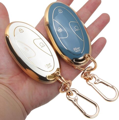 2PCS for Hyundai Key Fob Cover with Keychain 5-Button TPU Case Fit for 2022 2023 2024 2025 Elantra, Sonata, Ioniq 6, Santa Fe, Tucson, Kona in Saudi Arabia