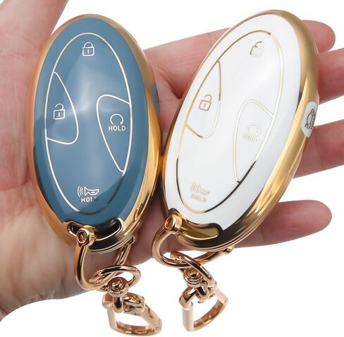 2PCS for Hyundai Key Fob Cover with Keychain 5-Button TPU Case Fit for 2022 2023 2024 2025 Elantra, Sonata, Ioniq 6, Santa Fe, Tucson, Kona in Saudi Arabia