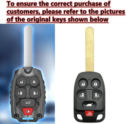 Mecha Heavy-Duty Automobile Remote Control Key Fob Shell Keychain Fits for 2011 2012 2013 Honda Odyssey Keyless Entry Systems Key 6 Buttons in Saudi Arabia