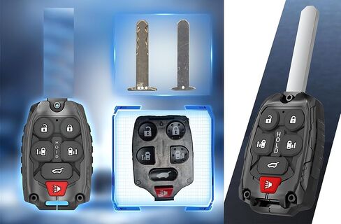 Mecha Heavy-Duty Automobile Remote Control Key Fob Shell Keychain Fits for 2011 2012 2013 Honda Odyssey Keyless Entry Systems Key 6 Buttons in Saudi Arabia
