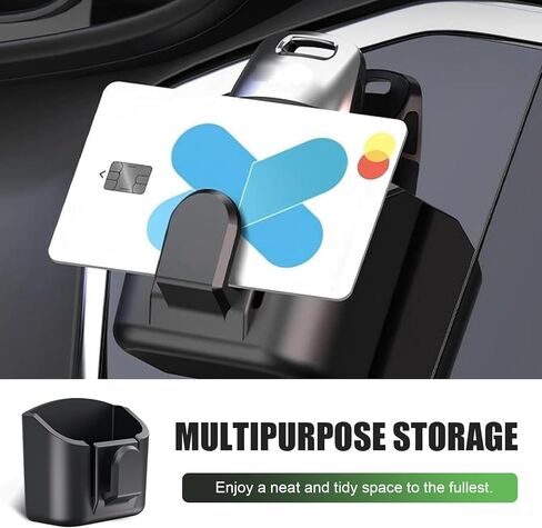 Car Key Fob Holder with Hook, Car Garage Key Card Holder for Dashboard, Multifunctional Organizer Key Remote Mount with 3M Adhesive Tape (Black) in Kuwait