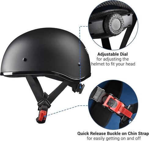 KRN Half-Face Motorcycle Helmet for Adults Men & Women – DOT Approved Open Face Helmet for Motorbike Chopper Scooter Cycling KY-883 in Saudi Arabia
