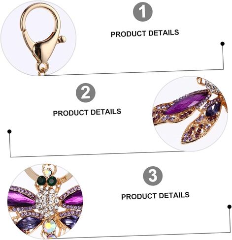 Alloy Rhinestone Dragonfly Keychain Zinc Alloy Durable Decorative Keyring with Sparkling Inlay for Car Keys Bag Pendant Accessories in Kuwait