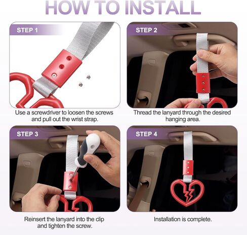 PATIKIL Car Handle Straps, Car Rear Bumper Warning Ring Cars Hand Strap Drift Charm Keychains Accessory for Decoration Bus in Kuwait