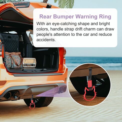 PATIKIL Car Handle Straps, Car Rear Bumper Warning Ring Cars Hand Strap Drift Charm Keychains Accessory for Decoration Bus in Kuwait