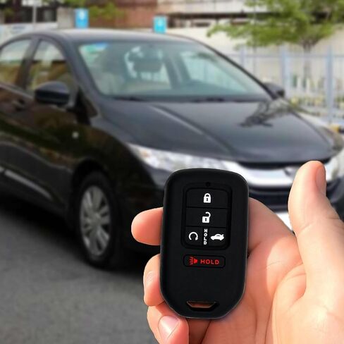 for Civic Key fob Cover keyshell Silicone Rubber with Keychain Accessories in Kuwait