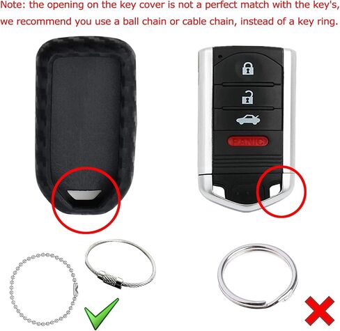 iJDMTOY Carbon Fiber Finish Soft Silicone Key Fob Cover Compatible with Acura ILX TL RDX ZDX 3/4 Buttons Keyless Fob Smart Key (Black Twill Weave Pattern) in Kuwait