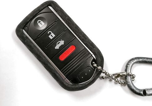 iJDMTOY Carbon Fiber Finish Soft Silicone Key Fob Cover Compatible with Acura ILX TL RDX ZDX 3/4 Buttons Keyless Fob Smart Key (Black Twill Weave Pattern) in Kuwait