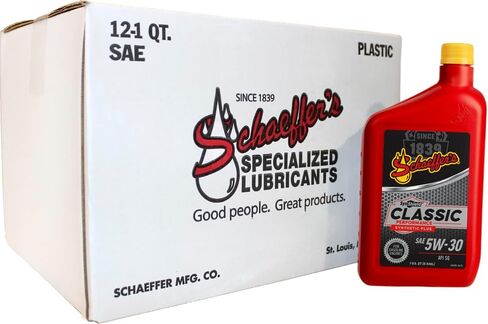 شركة شيفر للتصنيع 4530-012 زيت محرك SynShield Classic Performance Artificial Plus الذي يعمل بالبنزين 5W-30، زجاجة سعة 1 لتر (علبة بها 12) in Kuwait