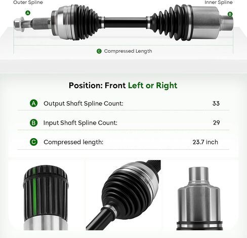 Front CV Axle Shaft Assembly (4WD Only, NOT for RWD) Fit for Dodge Ram 1500 2002-2010 V6 3.7L V8 4.7L, 2003-2010 V8 5.7L, 2002-2003 V8 5.9L, for Ram 1500 2011 3.7L 4.7L 5.7L, Left or Right in Kuwait