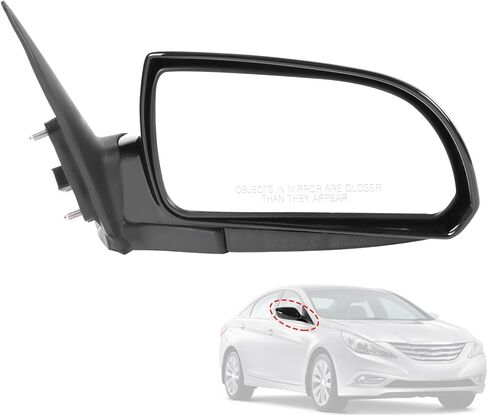 مرآة باب بديلة لجانب الركاب الأيمن لسيارة Hyundai Sonata 2006 2007 2008 2009 2010، استبدال 87620-0A000، أسود 5 دبابيس in Saudi Arabia