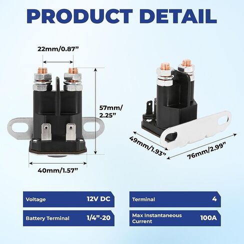 Starter Relay Solenoid for LA130, LA135, LA140, LA145, LA150, LA155, LA165 Lawn Tractors in Saudi Arabia