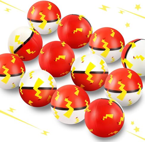 12 Pcs Cartoon Red White Themed Stress Balls Bulk, 2.48 Inch Anxiety Relief Fidget Sensory Squeeze Toys for Party Gifts Birthday Supplies Goodie Bag Stuffers in Saudi Arabia