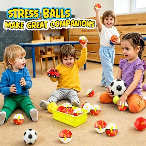 12 Pcs Cartoon Red White Themed Stress Balls Bulk, 2.48 Inch Anxiety Relief Fidget Sensory Squeeze Toys for Party Gifts Birthday Supplies Goodie Bag Stuffers in Saudi Arabia
