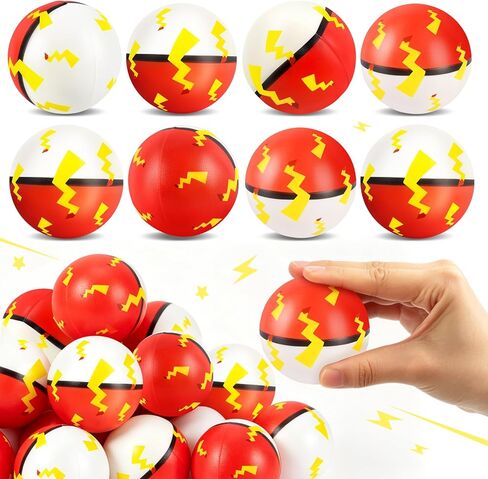 12 Pcs Cartoon Red White Themed Stress Balls Bulk, 2.48 Inch Anxiety Relief Fidget Sensory Squeeze Toys for Party Gifts Birthday Supplies Goodie Bag Stuffers in Saudi Arabia