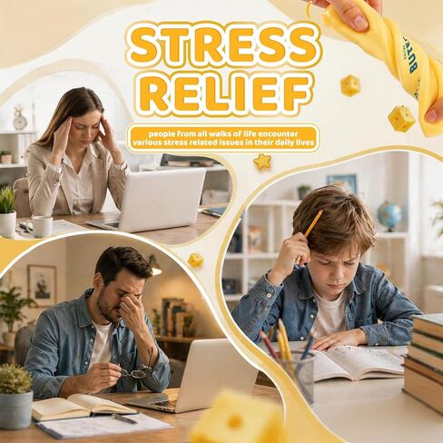3 Packs Butter Squishy for Anxiety Relief, Slow Rising Squishy Toy Set, Soft Scented Butter Squeeze Toys for Stress Relief, Realistic Butter Stick Design for Office Desk Decor in Kuwait