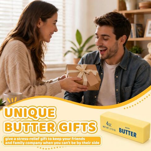 3 Packs Butter Squishy for Anxiety Relief, Slow Rising Squishy Toy Set, Soft Scented Butter Squeeze Toys for Stress Relief, Realistic Butter Stick Design for Office Desk Decor in Kuwait