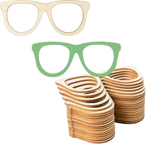 Sunglasses Shape Wood Ornaments Glasses DIY Craft Slices For Home Outdoor Decoration 20Pack in Kuwait