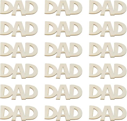 Shapenty Small Wooden DAD Cutout Slices for Father’s Day Projects Ornaments Embellishment Picture Frame Craft Tag Sign Birthday Party Decorations, 30PCS in Kuwait