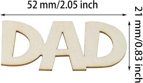 Shapenty Small Wooden DAD Cutout Slices for Father’s Day Projects Ornaments Embellishment Picture Frame Craft Tag Sign Birthday Party Decorations, 30PCS in Kuwait