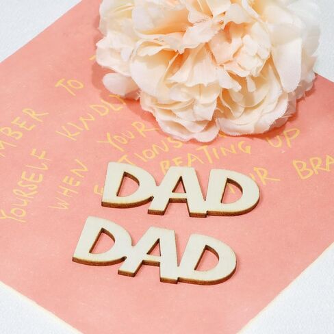 Shapenty Small Wooden DAD Cutout Slices for Father’s Day Projects Ornaments Embellishment Picture Frame Craft Tag Sign Birthday Party Decorations, 30PCS in Kuwait