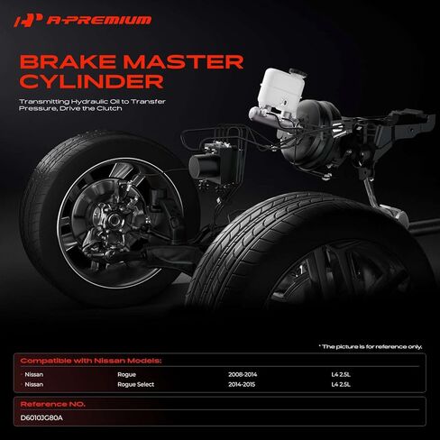 A-Premium Brake Master Cylinder Compatible with Nissan Vehicles - Rogue 2008 2009 2010 2011 2012 2013 2014, L4 2.5L - Replaces D6010JG80A in Kuwait