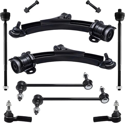 TUCAREST 8Pcs Suspension Kit Fit For 2011-2013 Fo-rd Mustang, (14 Mustang GT, Base), Front Lower Control Arm w/Ball Joint + Outer Inner Tie Rod + Sway Bar [# K622155 K622156 K80899 EV800801 ES80805] in Kuwait