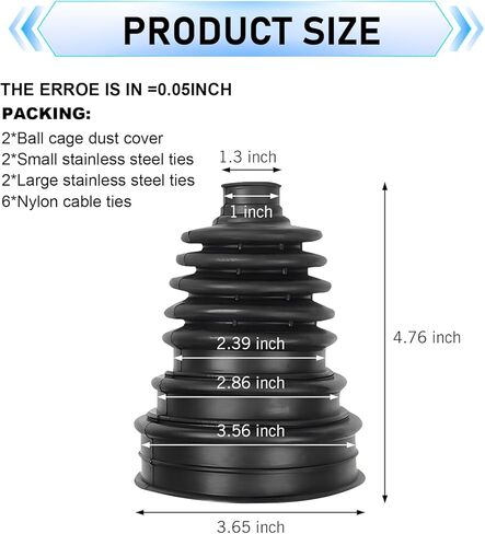 2 PCS CV Axle Boot, CV Joint Boot with Clamps and Cable Ties, Portable Rubber Waterproof Seals for 19 mm-24 mm Axle Diameters, for Most FW and AED Vehicles (Black) in Saudi Arabia