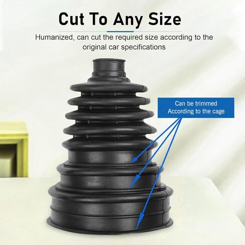 2 PCS CV Axle Boot, CV Joint Boot with Clamps and Cable Ties, Portable Rubber Waterproof Seals for 19 mm-24 mm Axle Diameters, for Most FW and AED Vehicles (Black) in Saudi Arabia