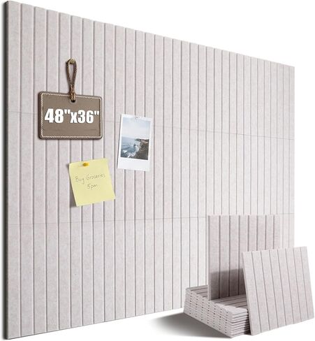 Large Felt Bulletin Board 48" x 36" Cork Board Alternative-12 Pack with Safe Removable Adhesive Tabs, Cork Boards for Walls Cork Board for Home Office Classroom Pin Board in Saudi Arabia