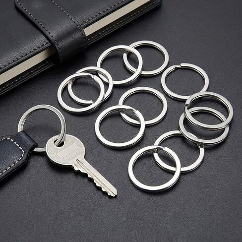 30PCS Heavy Duty Key Ring Flat, Sliver Split Keychain Rings Stainless Steel Keyrings Dog Tag Ring for Keychain Craft Car Keys Organization Tag Jewelry Lanyard, 5 Sizes (1/2, 3/4,1, 1.25, 1.38 Inch) in Kuwait