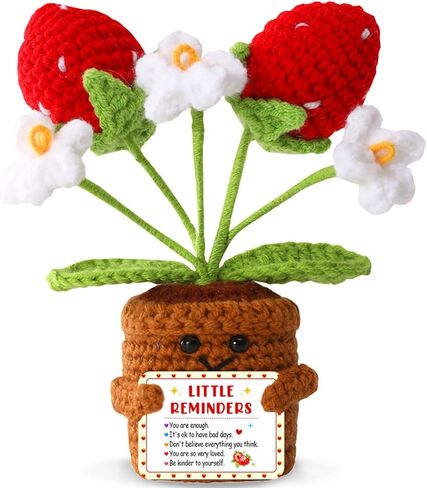 Little Reminders You are Enough Gifts for Women-Positve Purple Crocheted Forget-Me-Not Emotional Support Flowers-Inspirational Reminders Gift Motivational Gifts for Coworker Employee in Kuwait