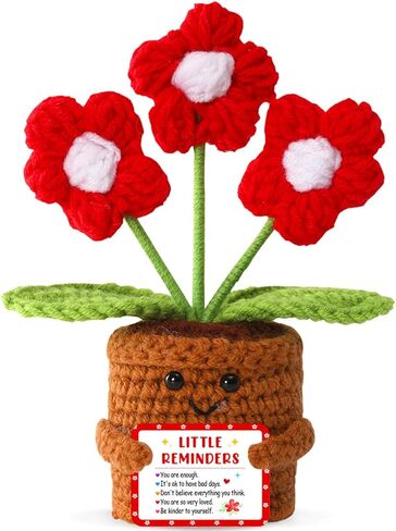 Little Reminders You are Enough Gifts for Women-Positve Purple Crocheted Forget-Me-Not Emotional Support Flowers-Inspirational Reminders Gift Motivational Gifts for Coworker Employee in Kuwait