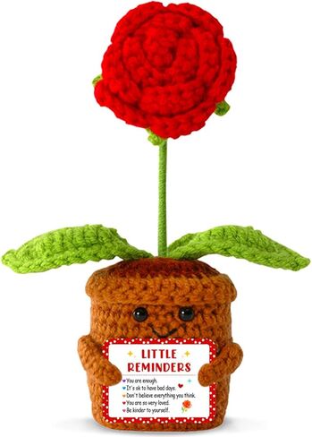 Little Reminders You are Enough Gifts for Women-Positve Purple Crocheted Forget-Me-Not Emotional Support Flowers-Inspirational Reminders Gift Motivational Gifts for Coworker Employee in Kuwait