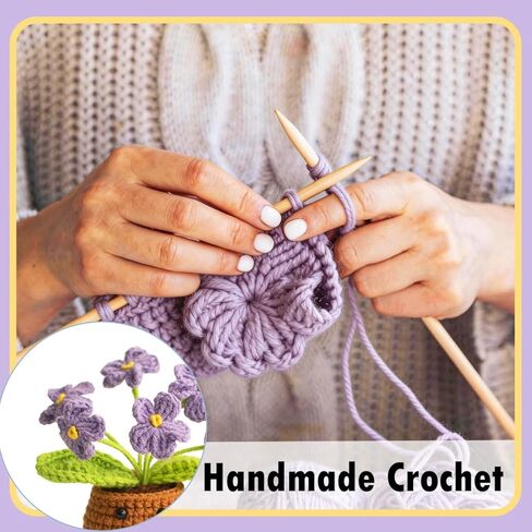 Little Reminders You are Enough Gifts for Women-Positve Purple Crocheted Forget-Me-Not Emotional Support Flowers-Inspirational Reminders Gift Motivational Gifts for Coworker Employee in Kuwait