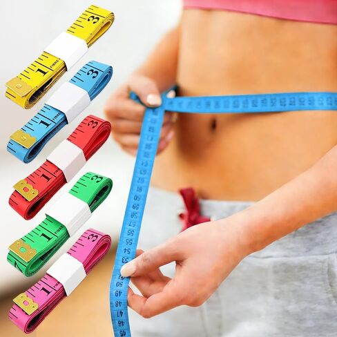 5Pcs Soft Tape Measure Double Scale Ruler Flexible Measuring Tape for Sewing and Craft Projects DIY Fabric Cutting Body Measurement 0.5×59in (Multicolored) in Kuwait