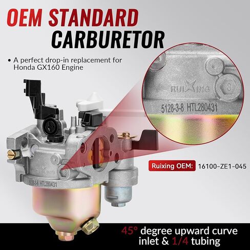 fullas Ruixing GX160 GX200 Carburetor for Honda 5.5HP 6.5HP Predator 212cc Engines for Pressure Washer Water Pump Go Kart, Replaces 16100-ZH8-W61 in Saudi Arabia