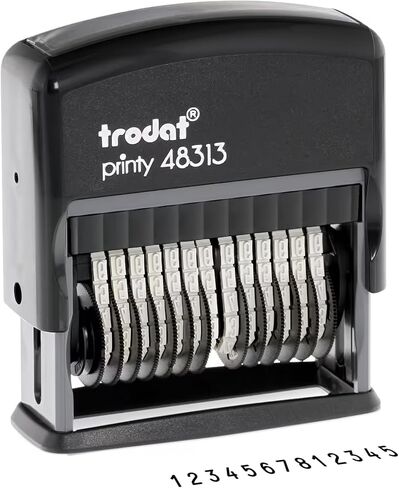 Trodat .125" x 1.3" 13-Digit Self-Inking Numberer Rubber Stamp - Non Customizable (Black) in Saudi Arabia