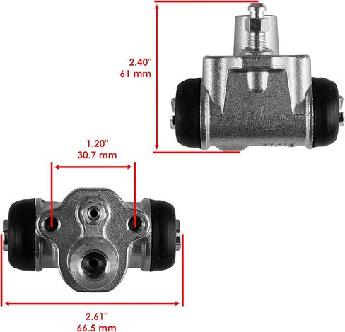 Caltric Rear Front Brake Shoes With Brake Cylinders Compatible with Kawasaki Mule 500 KAF300B 1993-1996 2007 / Mule 550 KAF300C 1997-2004 2007 in Kuwait