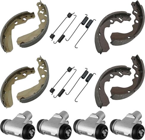 Caltric Rear Front Brake Shoes With Brake Cylinders Compatible with Kawasaki Mule 500 KAF300B 1993-1996 2007 / Mule 550 KAF300C 1997-2004 2007 in Kuwait