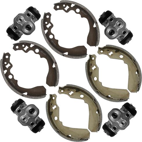 Caltric Rear Front Brake Shoes With Brake Cylinders Compatible with Kawasaki Mule 500 KAF300B 1993-1996 2007 / Mule 550 KAF300C 1997-2004 2007 in Kuwait
