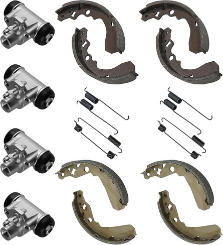Caltric Rear Front Brake Shoes With Brake Cylinders Compatible with Kawasaki Mule 500 KAF300B 1993-1996 2007 / Mule 550 KAF300C 1997-2004 2007 in Kuwait