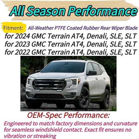 Rear Wiper Blade for GMC Terrain 2022 2023 2024 Exact Fit for AT4 Denali SLE SLT Models OEM Replacement Rear Back Windshield Wiper Blade in Saudi Arabia