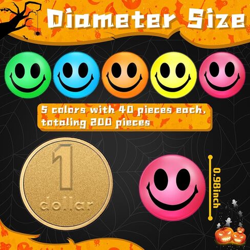 Deekin 300 Pcs 1 Inch Bouncy Balls Bulk Glow in The Dark Smile Face Bouncy Ball Party Favor Rubber High Bouncing Balls Birthday Gift Prize Vending Machine Filler in Kuwait