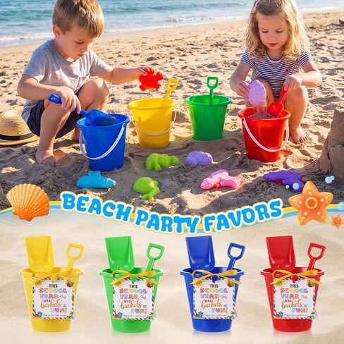 Realspring 24 Set End of Year Students Gift from Teacher Bulk Preschool Kindergarten Summer Graduation Gifts for Student Sand Bucket with Shovels Cards Beach Balls Sandbox Water Squirts for Kids in Kuwait