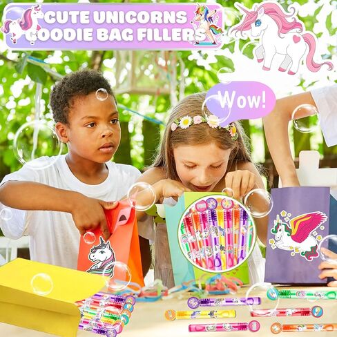 Cute Unicorns Party Favors for Kids – 24PCS Magical Mini Bubble Wands, Great for Birthday Supplies, Pinata Fillers, Goodie Bags & Classroom Rewards in Saudi Arabia