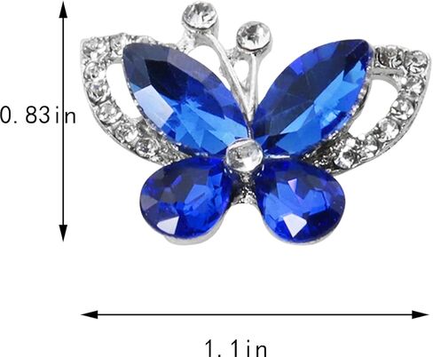 ZCZQC 5PCS Crystal Butterfly Silver Flat Decorations Diamond Craft DIY Jewelry Accessories Royal Blue for Cards Scrapbooks Home Decor Shimmering Butterfly Gems Photo Albums Wedding Invitations in Kuwait