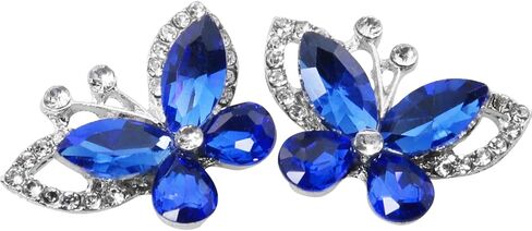 ZCZQC 5PCS Crystal Butterfly Silver Flat Decorations Diamond Craft DIY Jewelry Accessories Royal Blue for Cards Scrapbooks Home Decor Shimmering Butterfly Gems Photo Albums Wedding Invitations in Kuwait