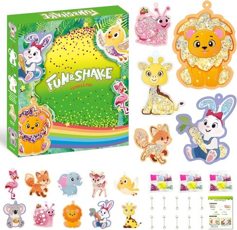 lifBetter Art & Craft Activity, DIY Glitter Craft Kit with Keychains, Fun & Creative Travel Toys, Party Favors & Classroom Valentine’s Day Gifts for Girls & Boys Ages 4, 5, 6, 7, 8, 9 (Green) in Saudi Arabia